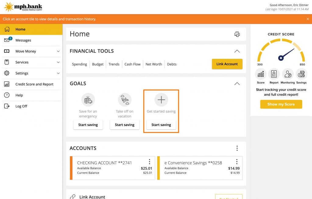 Creating a GoalBased Savings Account mph.bank